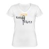 Playera Dama: Algodón Peinado Cuello V Miniatura