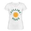 Playera Dama: Algodón Peinado Cuello V Miniatura
